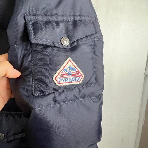 PYRENEX Jacket Womens Size 4/6 Small Navy Down Bomber Hooded Puffer Gorpcore Ski - Picture 4 of 12